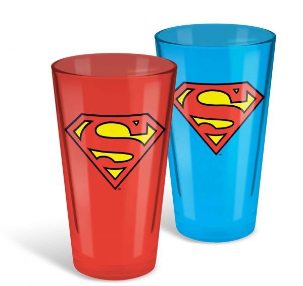 DC Comics Superman Conical Glasses Metallic Set of 2