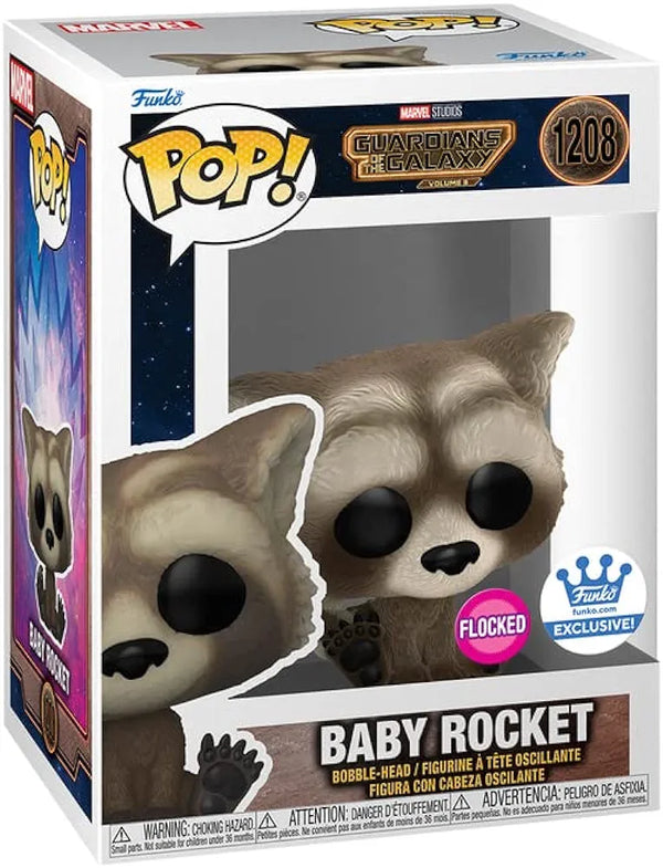 Guardians of the Galaxy: Vol. 3 - Baby Rocket (Flocked) US Exclusive Pop! Vinyl
