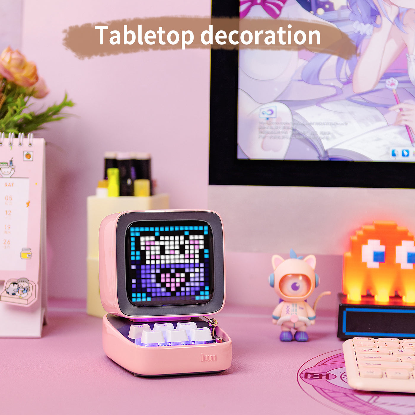 Divoom Ditoo-Pro Retro Pixel Art Bluetooth Speaker Pink