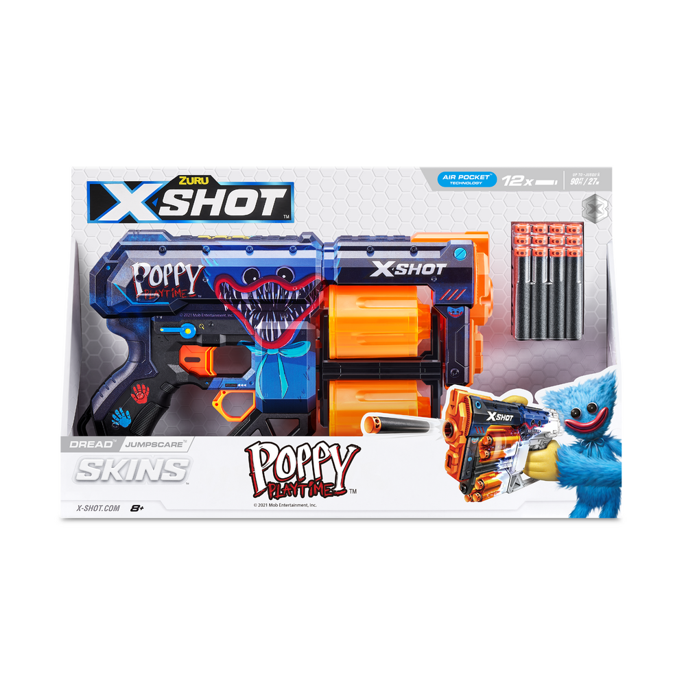 Zuru X-SHOT Skins Dread Blaster Jumpscare Playtime-Poppy