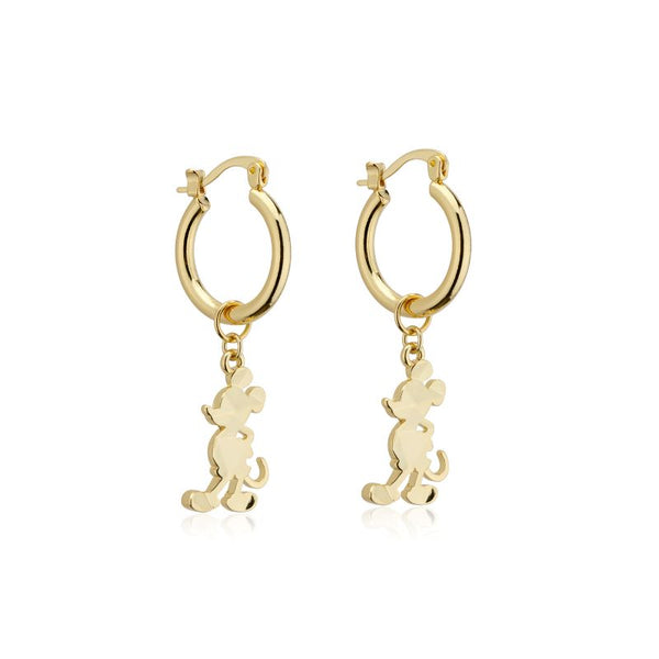 Disney - D100 Mickey Charm Sterling Silver Gold Earrings