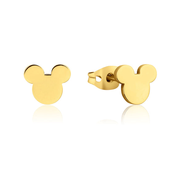 Disney - Mickey Head Stainless Steel Gold Studs