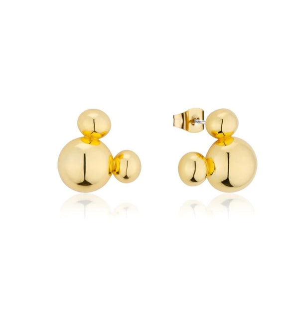D100 - Disney Mickey Bauble Sterling Silver Gold Studs