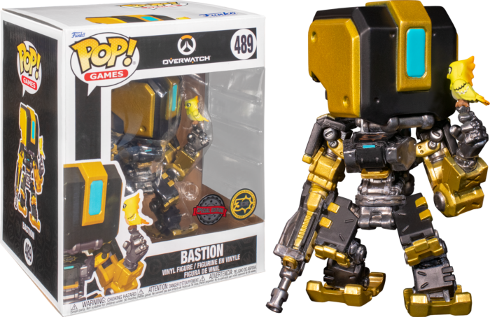 Overwatch - Bastion Metallic Gold Blizzard 30th Anniversary 6" Super Sized Pop! Vinyl Figure