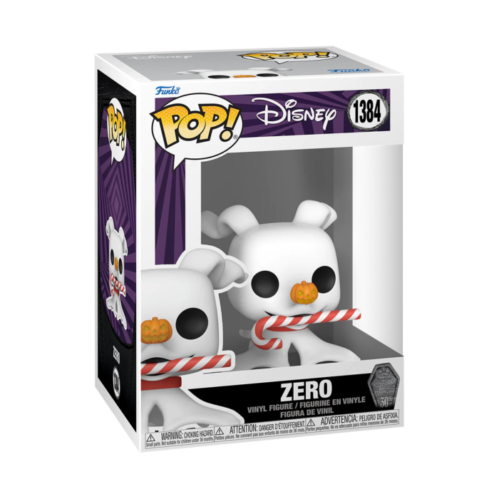 The Nightmare Before Christmas 30th Anniversary - Zero w/Candy Cane Pop! Vinyl