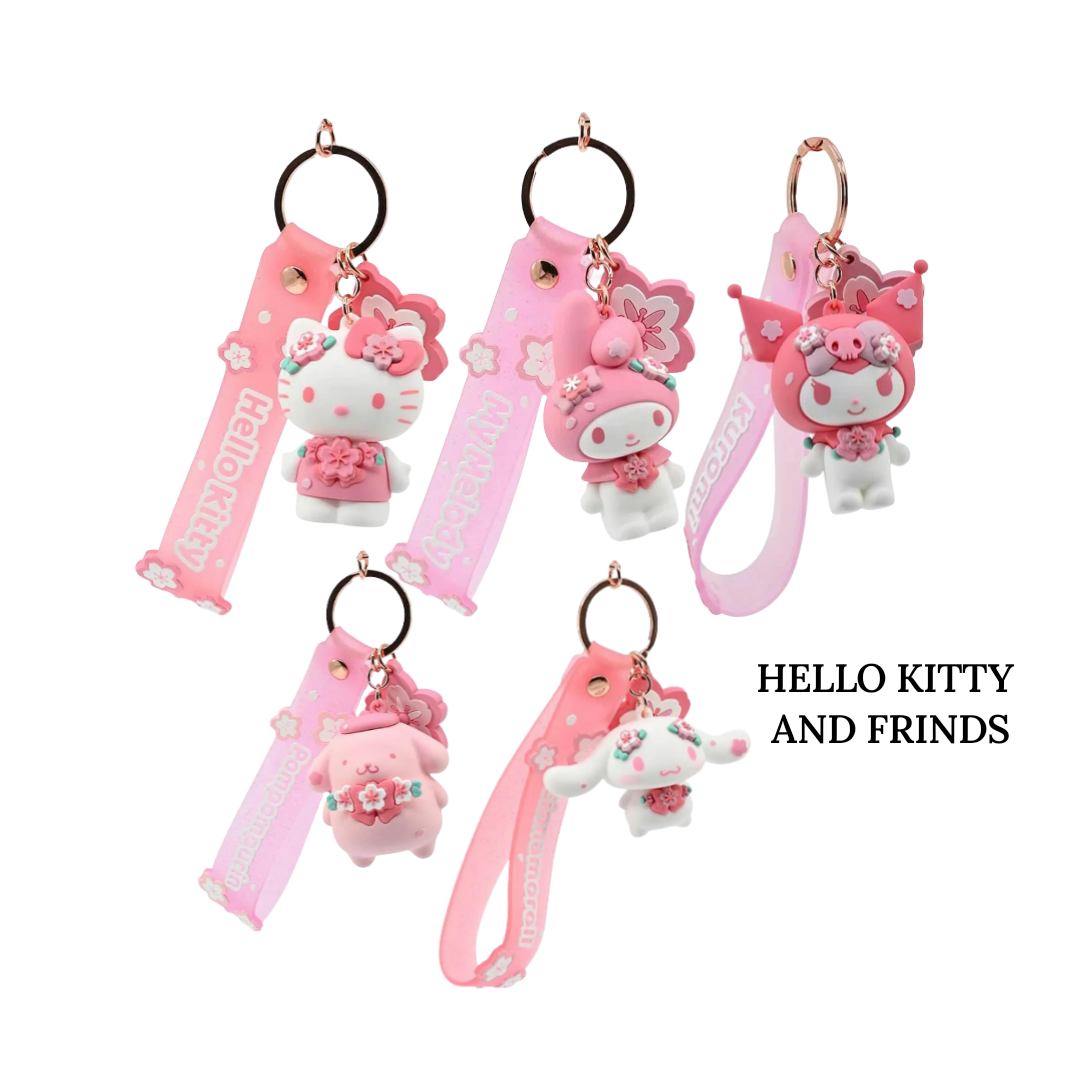 Hello Kitty & Friends Keychain with Hand Strap