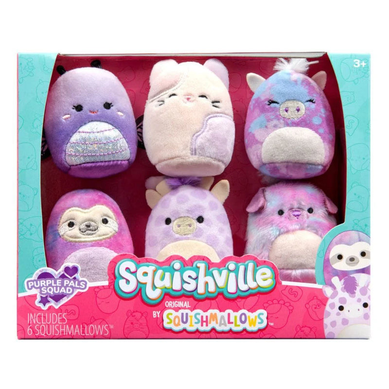Squishmallows Squishville Purple Pals Squad 6 Pack Mini Plush