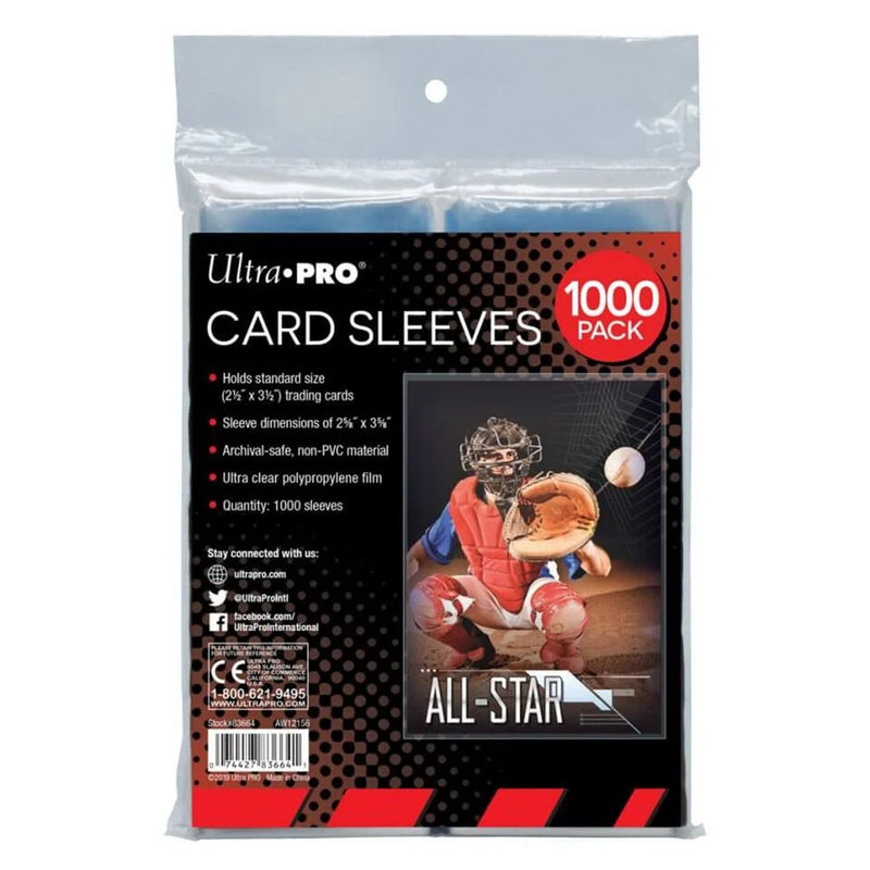 Card Sleeves - 2.5" x 3.5" Collector Sleeves 1000PK